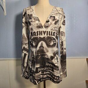 IFSE Large Black Brown White Nashville Lightweight Hooded V Neck Pullover Jacket